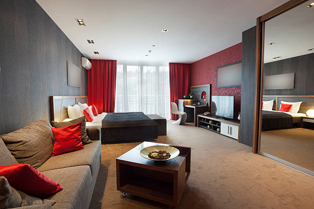 istock Modern no walls apartment interior 505727137