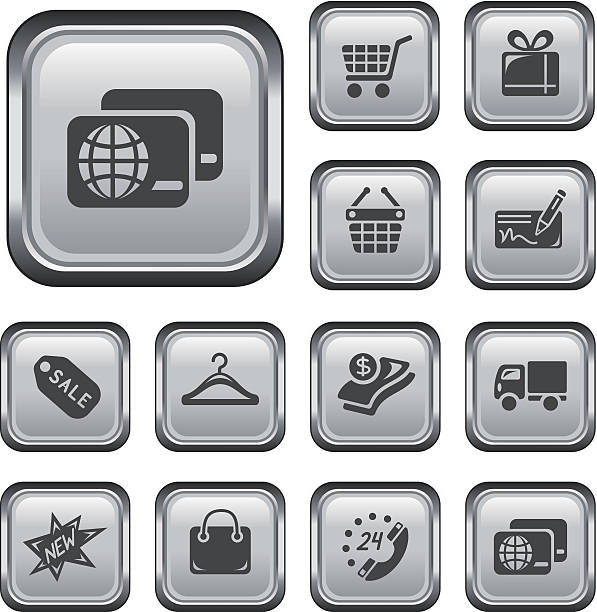 Shopping buttons vector art illustration