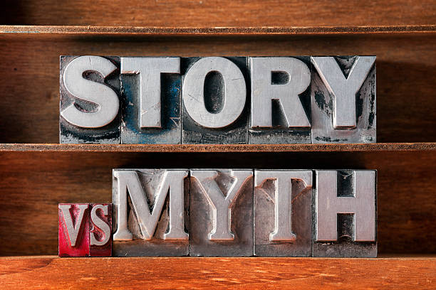 story vs mythos - mythology fairy tale typescript mystery stock-fotos und bilder