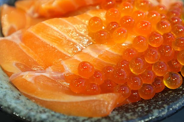 istock Raw and fresh salmon meat and salmon roe 505745628