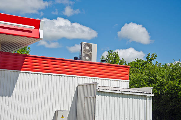 istock Modern metal building with air conditioner system 505747790