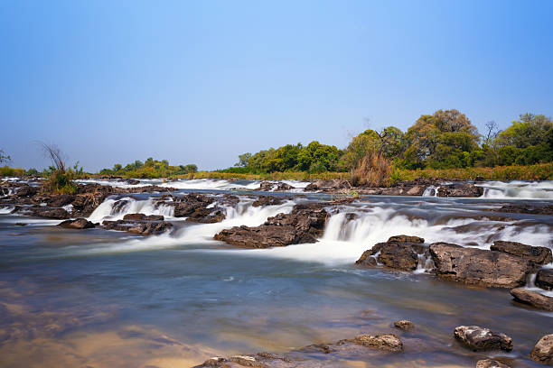 Famous Popa falls in Caprivi, North Namibia, landscape