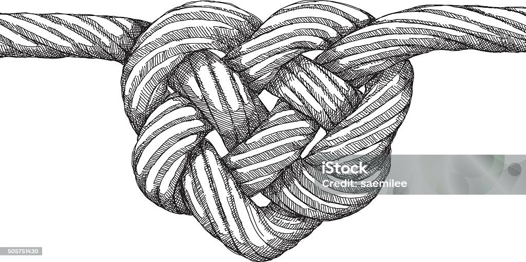 Rope Heart Knot - Royaltyfri Knut vektorgrafik