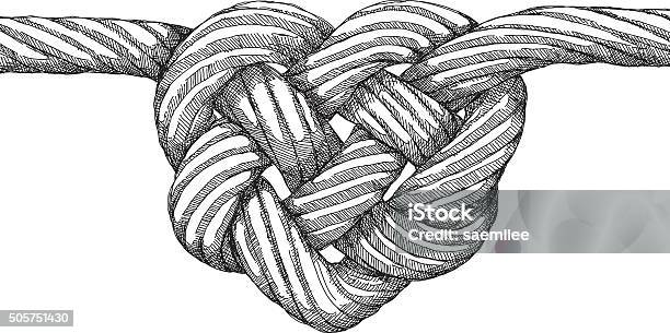 Rope Heart Knot-vektorgrafik och fler bilder på Knut - Knut, Rep, Hjärtform