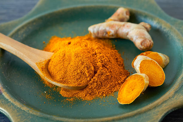 kurkuma - spice herb ingredient curry powder stock-fotos und bilder