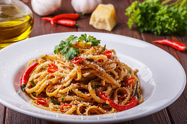 istock Homemade linguine pasta in arrabbiata sauce. 505755556