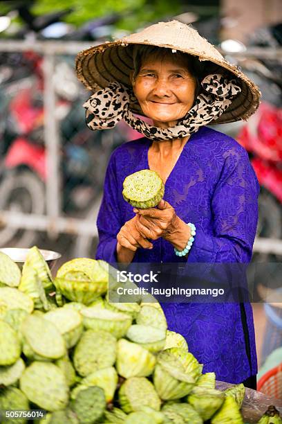 Vietnamese Woman Lotus Pod Stock Photo - Download Image Now - Lotus Root - Food, Lotus Water Lily, Vietnam