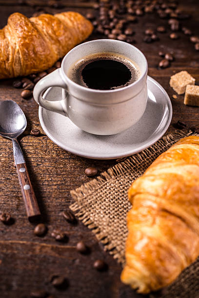 istock Coffee and croissant f 505756182