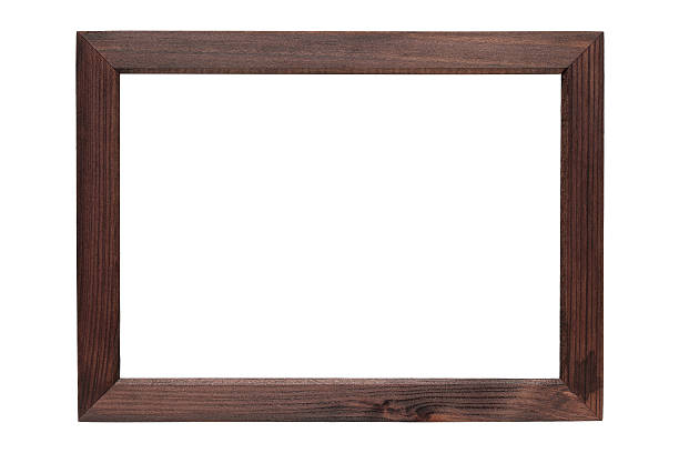 wooden picture frame stock photo