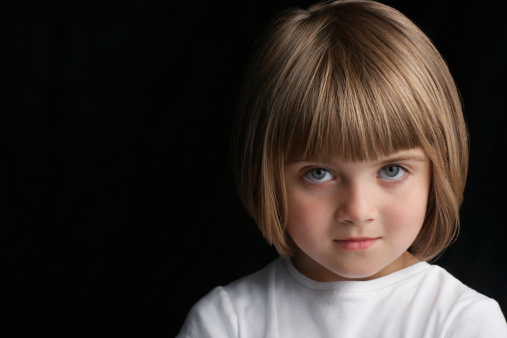 Cute Little Girl With Confident Look Stock Photo - Download Image Now -  Attitude, Bobbed Hair, Brown Hair - iStock