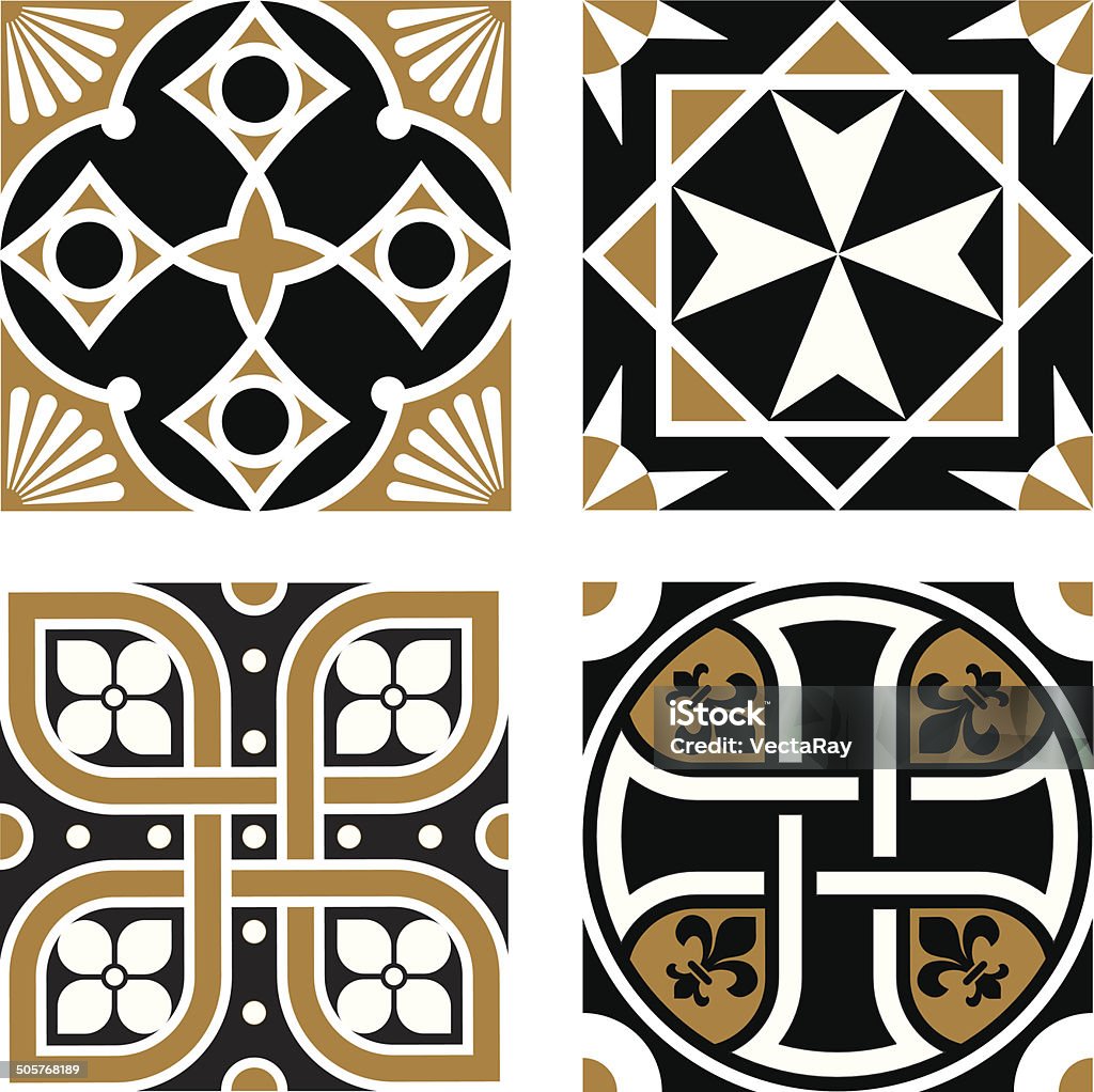 Vintage patrones decorativa - arte vectorial de Cruz de Malta libre de derechos