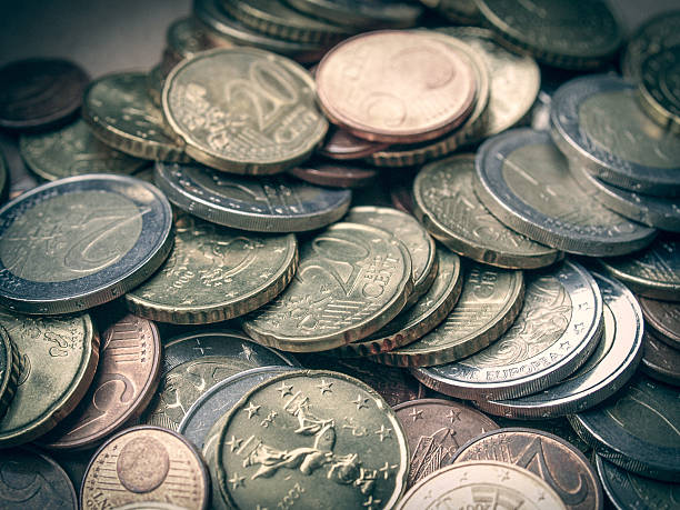 istock Retro look Euro coins 505769009