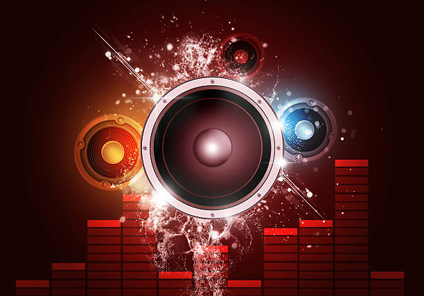 Music Party Red Background Stock Illustration - Download Image Now -  Abstract, Activity, Backgrounds - iStock