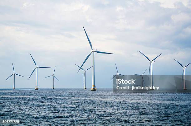 Wind Turbines At Sea Stock Photo - Download Image Now - Wind Turbine, Sea, Wind