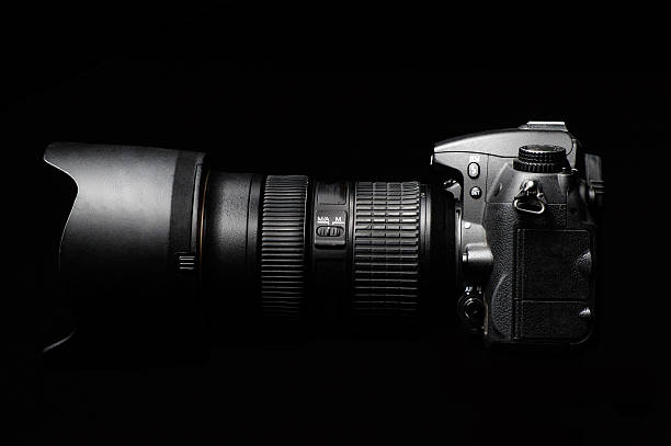 istock professional digital photo camera against black background 505771956