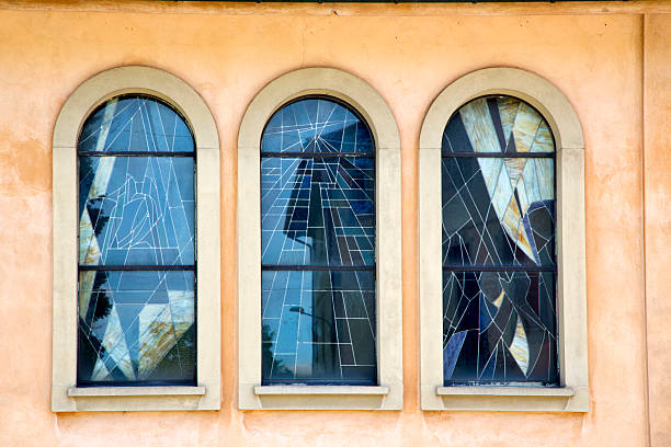 istock jerago cross church   window   and mosaic wall 505772627