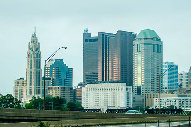 istock Columbus Ohio skyline and downtown streets in late afternoon 505773391