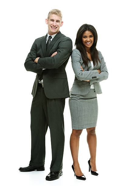 istock Cheerful business couple standing together 505775120