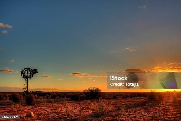 Windmill In Remote Australian Outback Stock Photo - Download Image Now - Australia, Agriculture, Outback