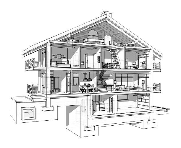 istock 3d section of a country house 505776308