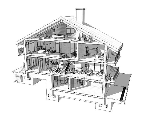 istock 3d section of a country house 505776318