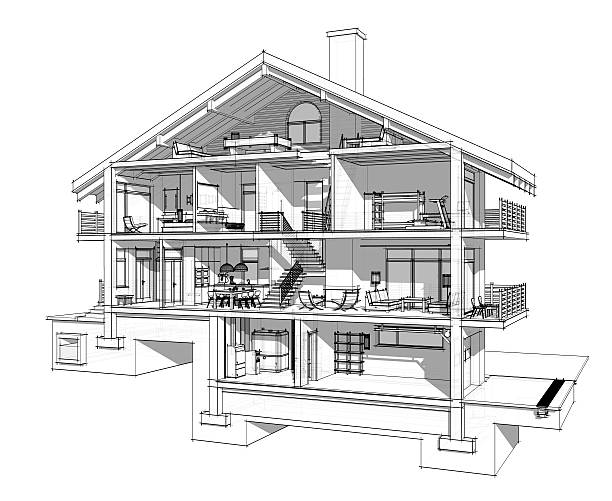 istock 3d section of a country house 505776326