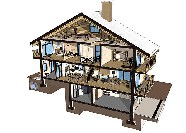 istock 3d section of a country house 505776828