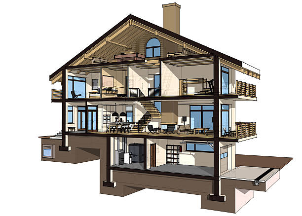 istock 3d section of a country house 505776834