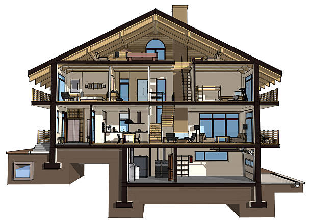 istock 3d section of a country house 505776846