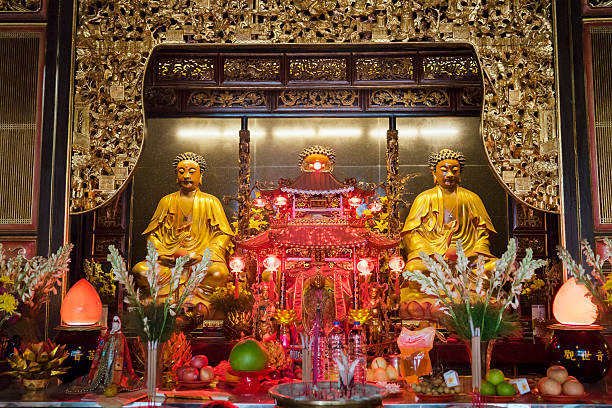 istock Buddha Statues in Chinese Temple 505777716