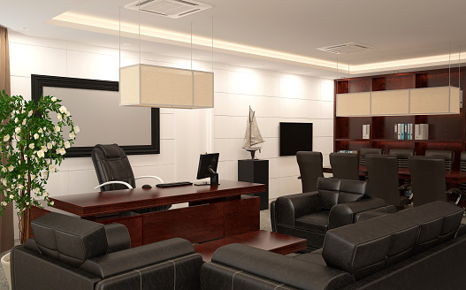 3d rendering of a executive office interior design