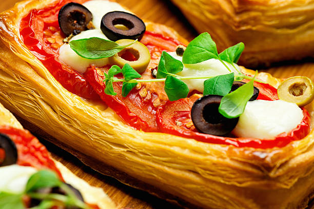 istock Puff pastry with tomatoes and mozzarella 505778782