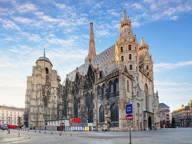 catedral de st. stephan em viena, áustria - stephansplatz imagens e fotografias de stock