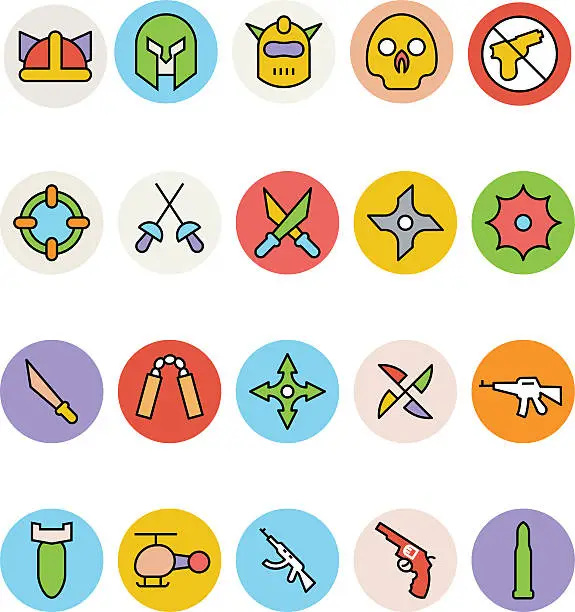 Vector illustration of Weapons Vector Icons 3