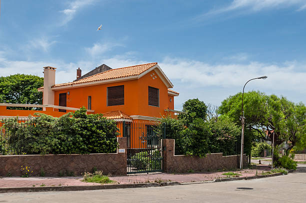 Montevideo, Uruguay - December 15, 2012:  Colorful house in Montevideo, Uruguay.