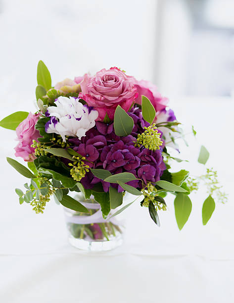 istock Wedding flowers in a vase on the table 505781214