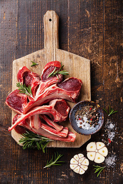 istock Raw Lamb Meat ribs and seasonings 505781672