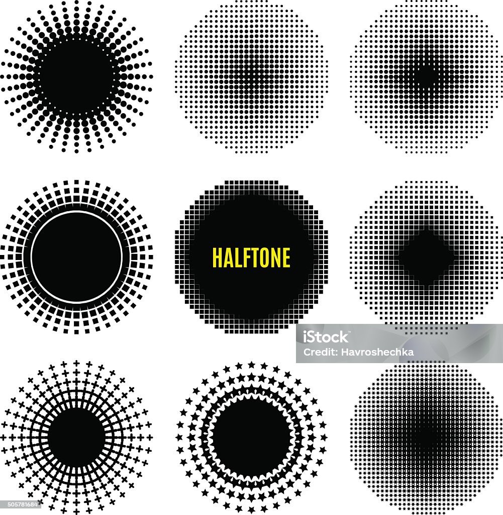 Set Halftone Isolation Vector Element Design Stock Illustration ...