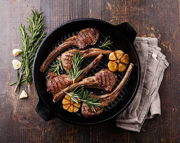 Photo of Roasted lamb ribs with rosemary and garlic