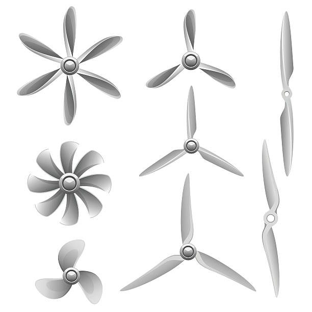 Propellers Propellers set in vector propeller stock illustrations