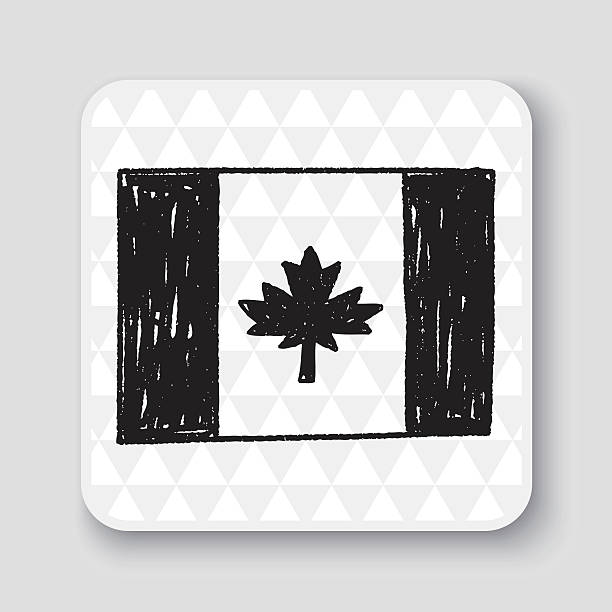 flaga kanady bazgroły - flag canadian flag patriotism national flag stock illustrations