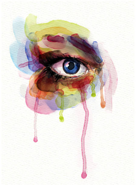 ilustrações de stock, clip art, desenhos animados e ícones de olho de aguarela - chorar ilustrações