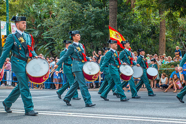Guardia Civil Parade in Malaga, Spain stock photo