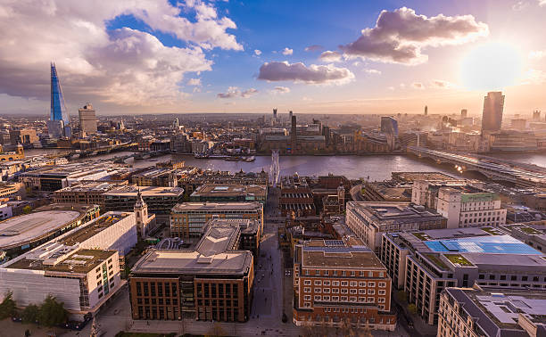 istock Panoramic skyline view of south London at sunset 505801604