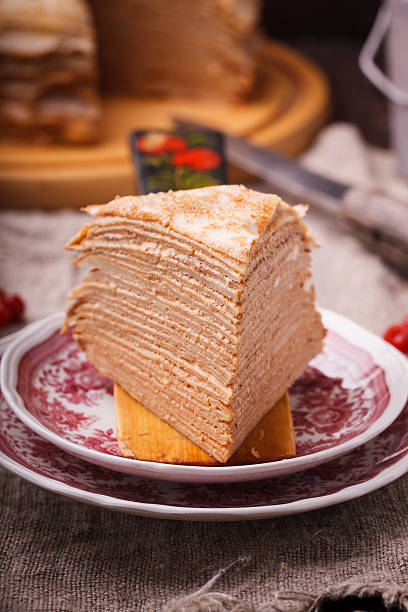 istock Layered cake made of pancakes 505802098
