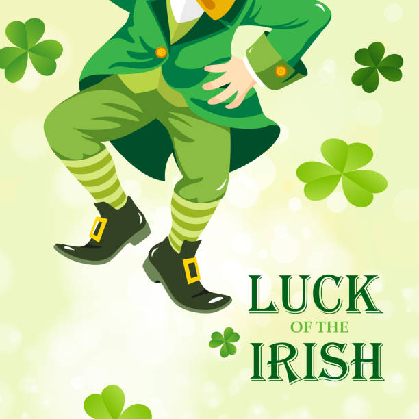 illustrazioni stock, clip art, cartoni animati e icone di tendenza di gnomo di invito - leprechaun st patricks day cartoon luck