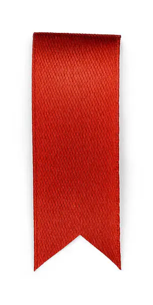 Photo of Red bookmark isolated on white background