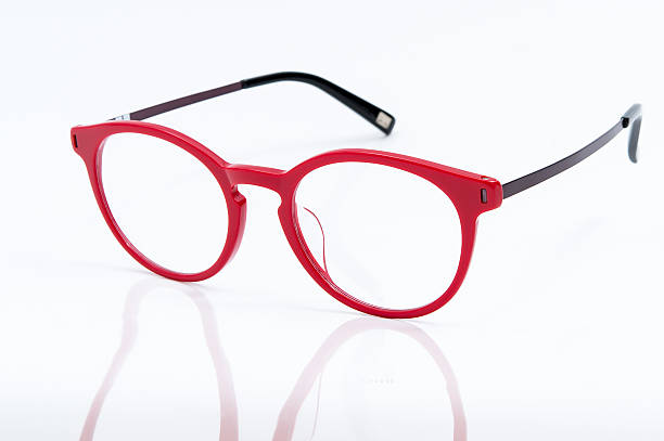 istock Red eye glasses isolated on white background 505803434