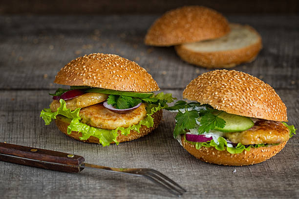 istock Homemade hamburgers with fresh vegetables 505817420