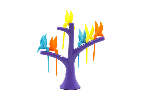 istock plastic purple tree and toothpick in bird style 505822146